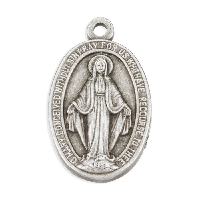 Miraculous Medal in Antiqued Silver Finish