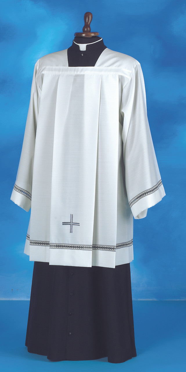Embroidered Cross Surplice | Mixed Cotton