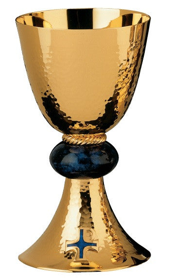 #1002 Chi-Rho Chalice | 7 1/2", 17oz. | Sterling Silver | 24K Gold Plated