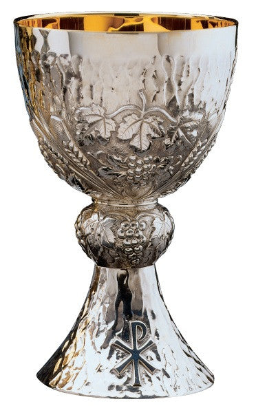 #1008 Wheat & Grape Chalice | 7 5/8", 19oz. | Sterling Silver | 24K Gold Lined