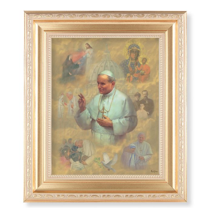 Satin Gold Frame with Saint John Paul II Print