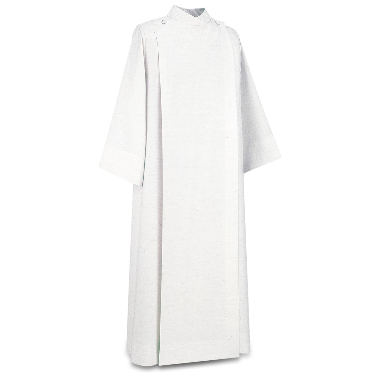 #11-146 Lightweight Linen/Viscose Coat Style Alb | Button Closure | Off White | Poly/Viscose/Linen