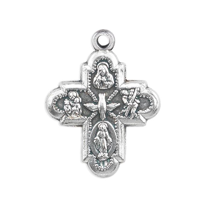 Four Way Cruciform Medal in Antique Silver Finish