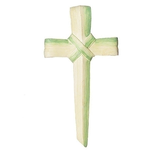 7.5" Palm Leaf Cross | Resin/Stone