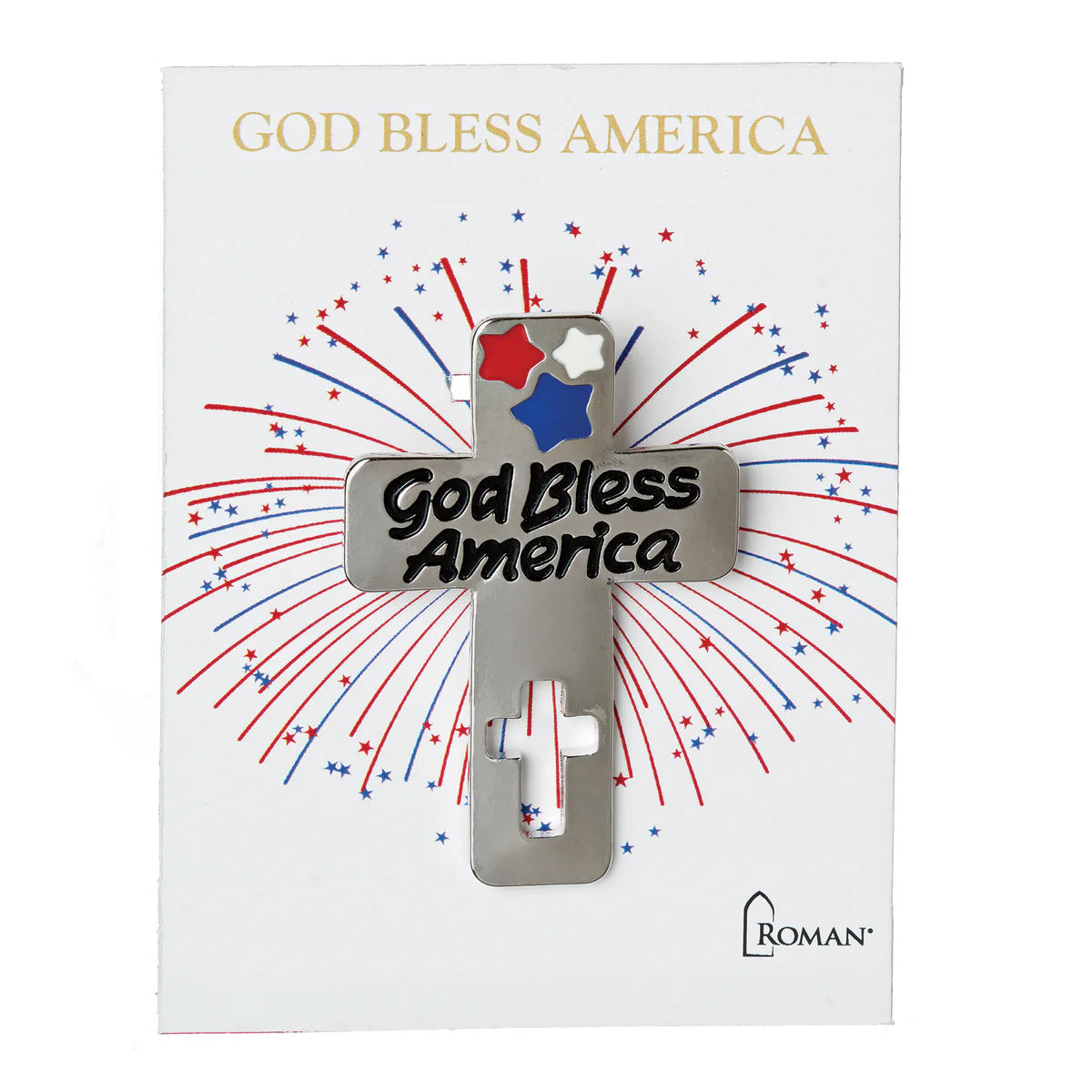"God Bless America" Cross Visor Clip