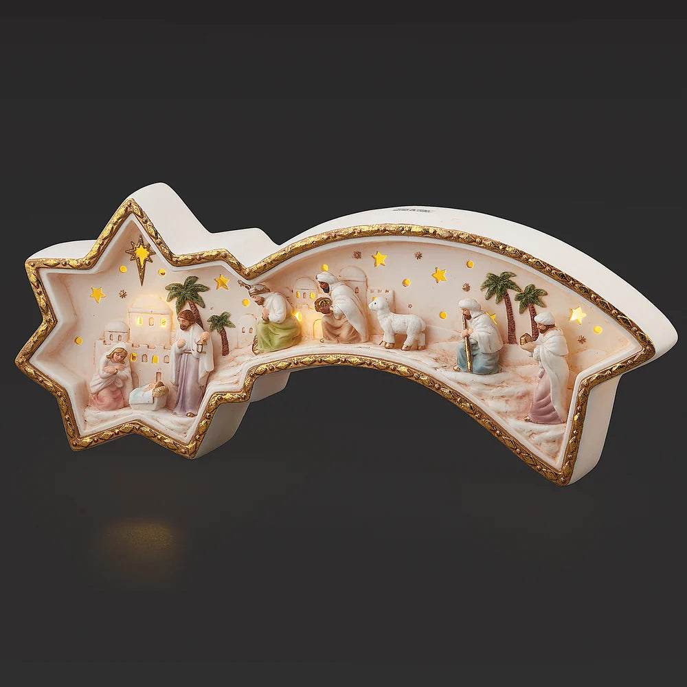 Lighted Nativity Shooting Star Scene