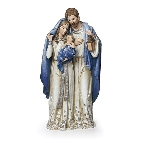 Holy Family Embracing the Christ Child in Blue & Silver