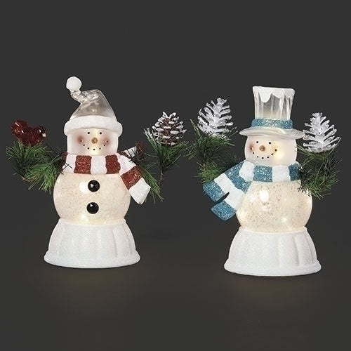 8" LED Lighted Snowman | Assorted Blue & Red