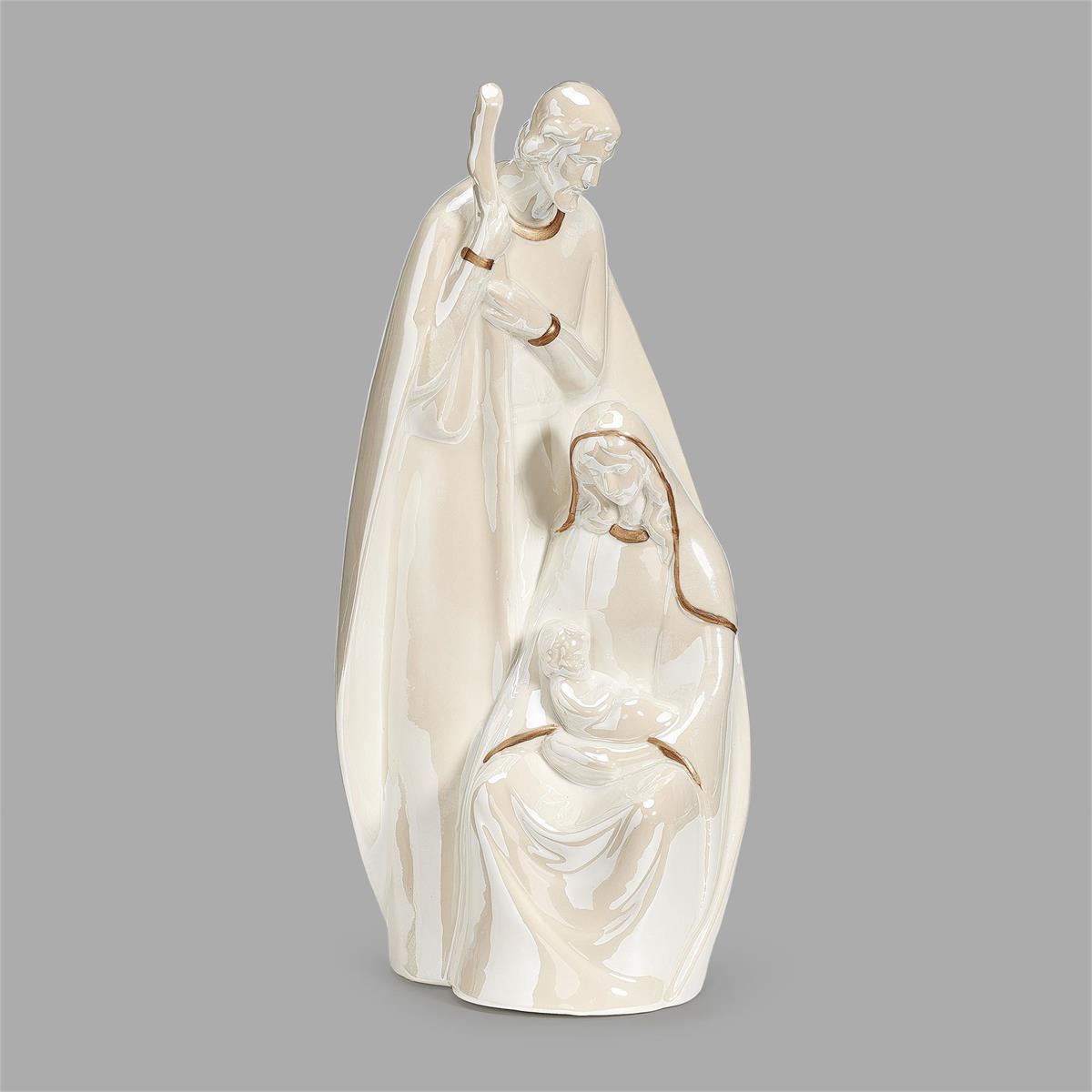 White and Gold Gloss Holy Family Figure