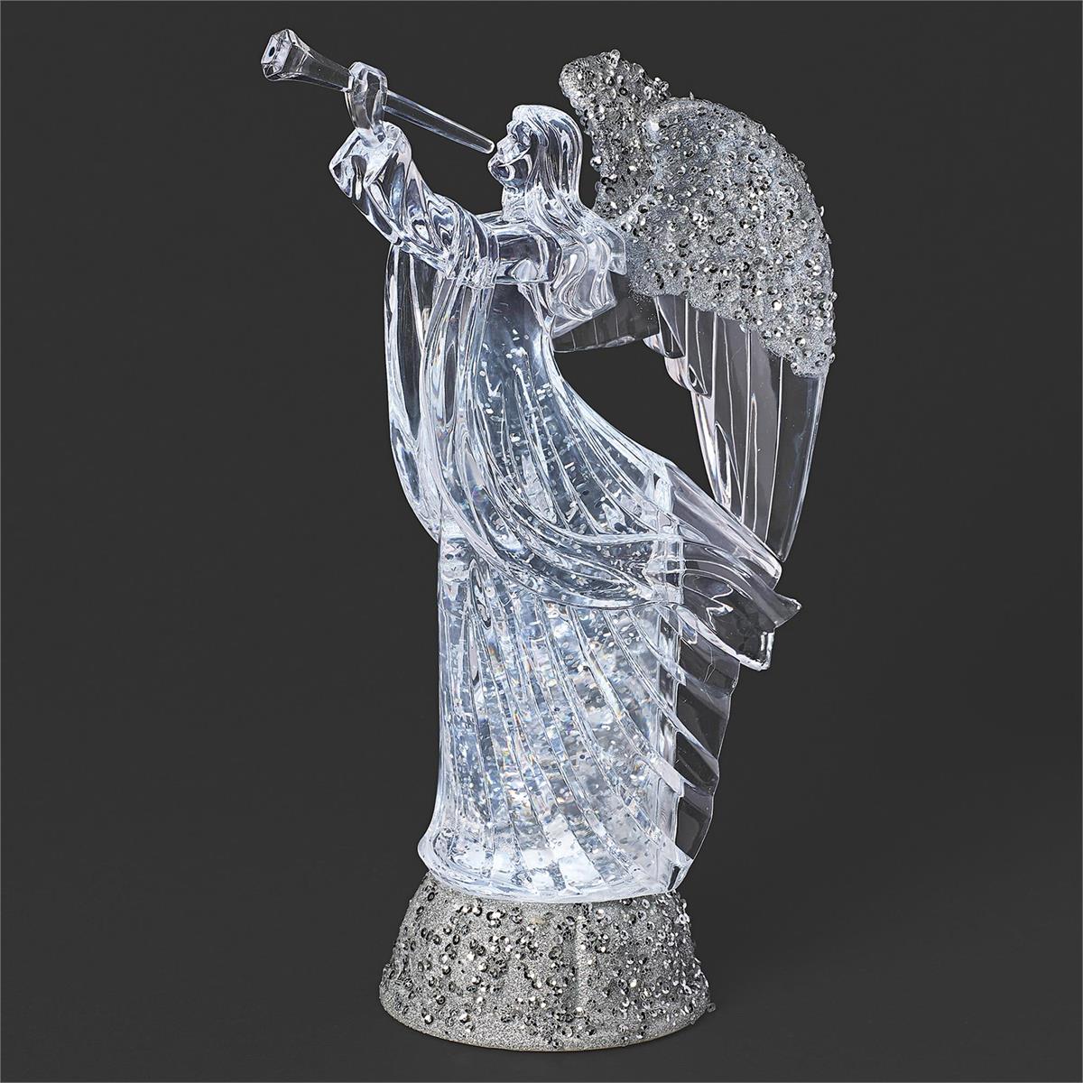 Lighted Swirl Angel with Horn