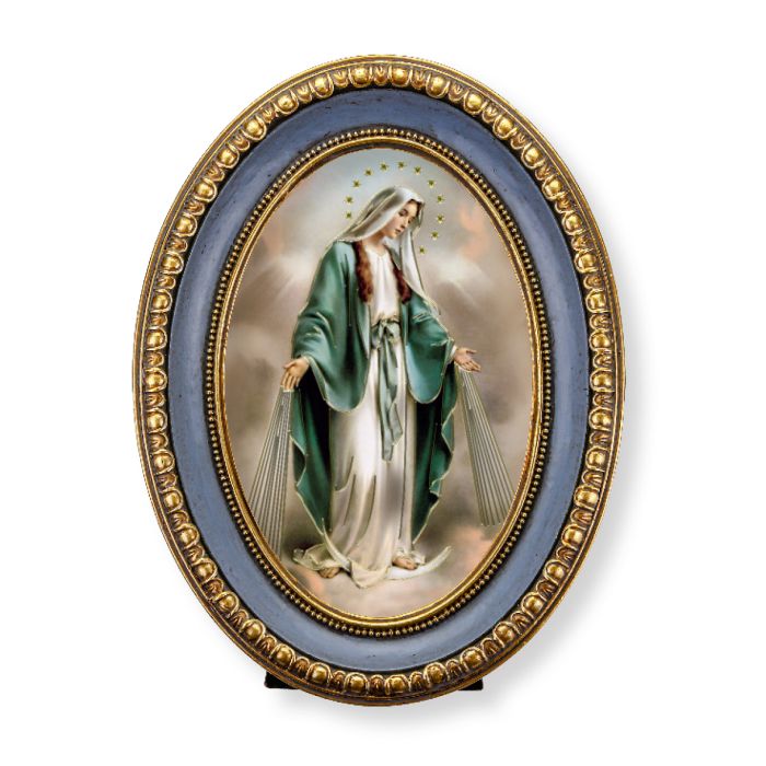Oval Gold-Leaf Frame with a Our Lady of Grace Print