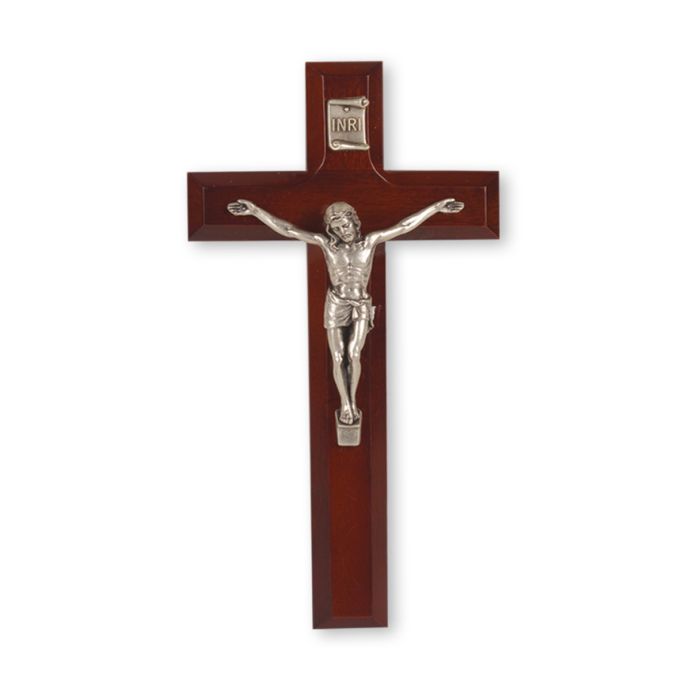 Dark Cherry Cross with Antiqued Silver Finish Corpus