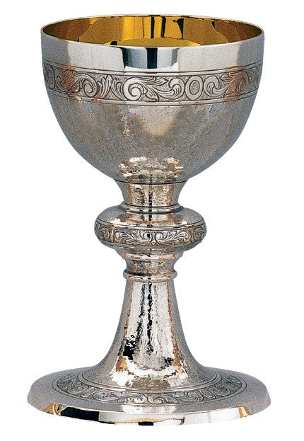 #1840 Chalice & Dish Paten | 7 1/4", 14oz. | Sterling Silver | 24K Gold Lined