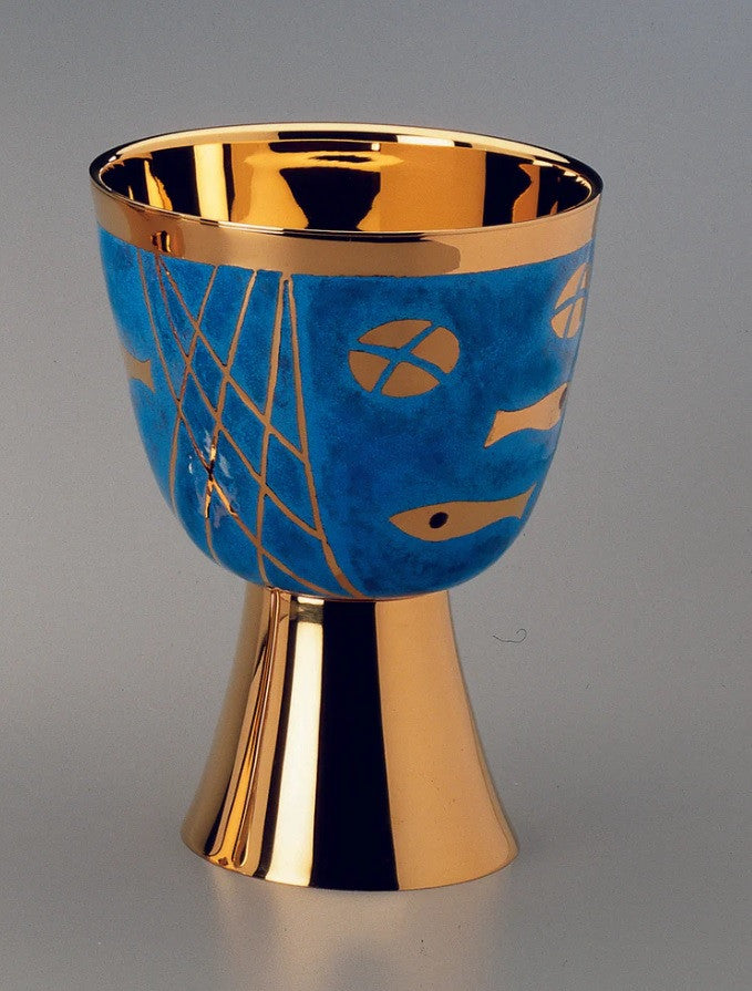 #1872 Genuine Cloisonne Fire Enamel Chalice & Bowl Paten