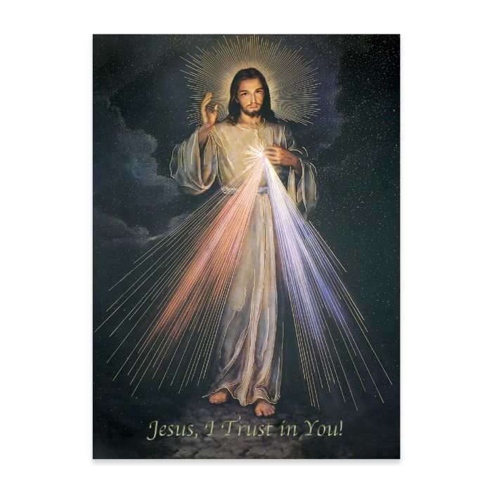 Divine Mercy Poster with Gold Leaf Stamping
