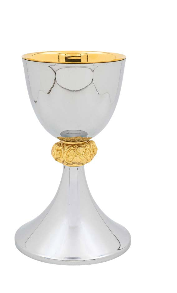 Four Evangelist Node Chalice | 24K & Silver-Plated Finish | Handmade in Italy