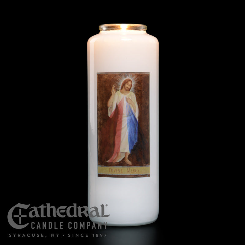 Divine Mercy 6-Day Glass Candles