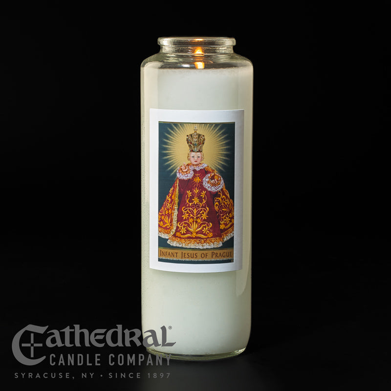 Infant of Prague 6-Day Glass Candles