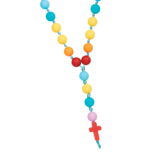 Mommy & Me Blessed By God Silicone Rosary Necklace Teether