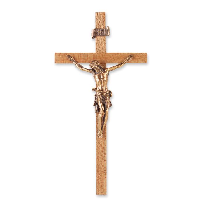 Oak Cross with Museum Gold Antiqued Corpus
