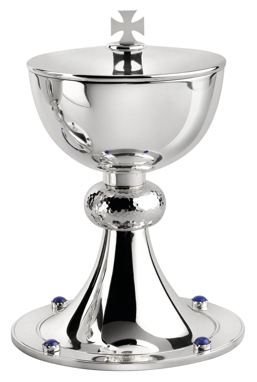 #2206 Silver-Plated Lapis Lazuli Covered Ciborium