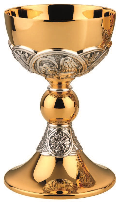 #2275 Evangelists Gold and Silver Plated Chalice