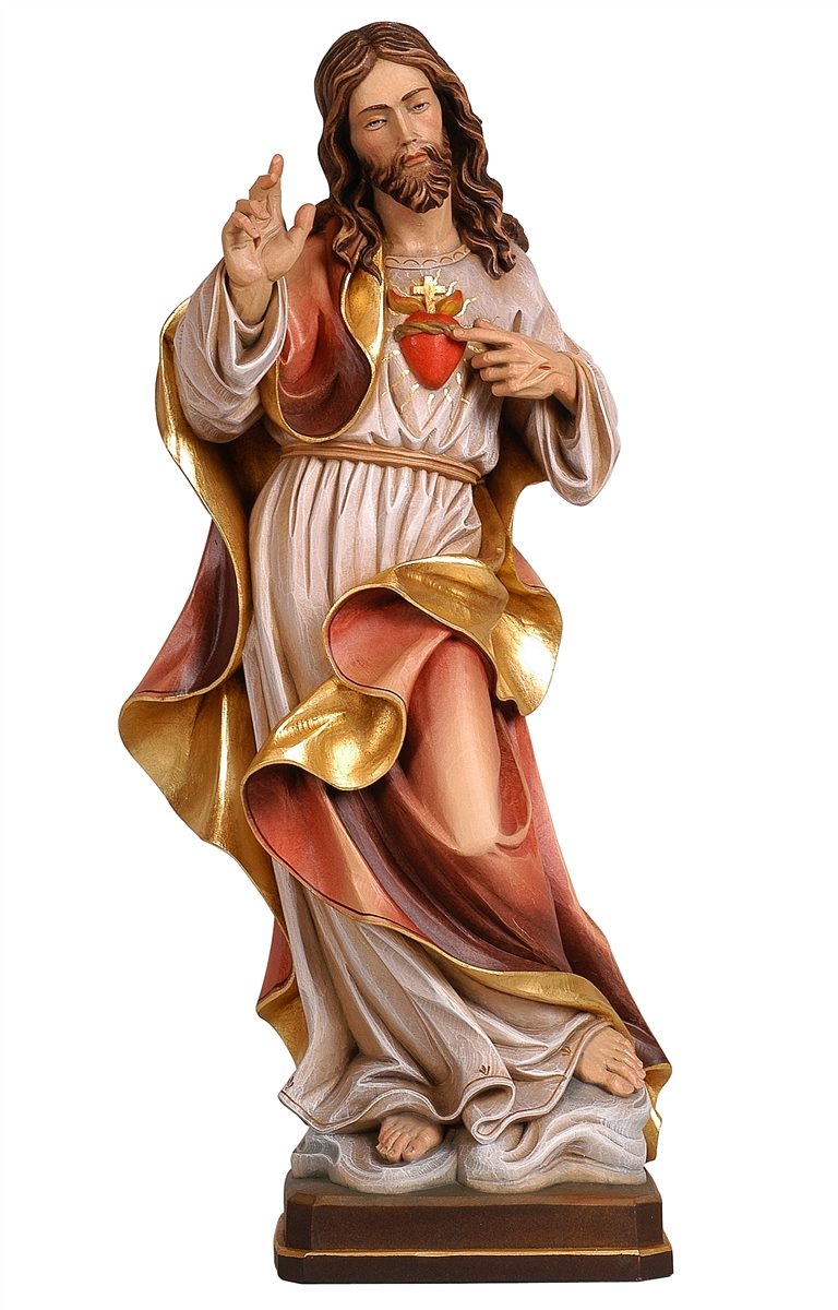 Sacred Heart of Jesus Hand-Carved Statue