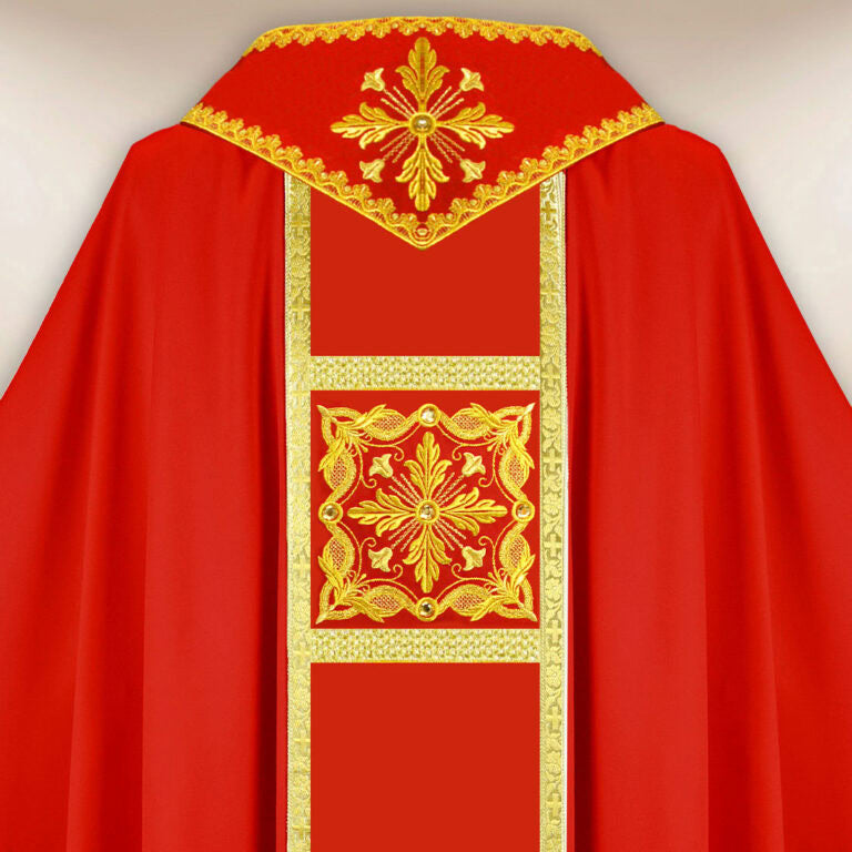 Embroidered Chasuble “Brillante-Rosso”