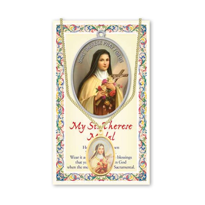 Epoxied Medal on Chain with Prayer
