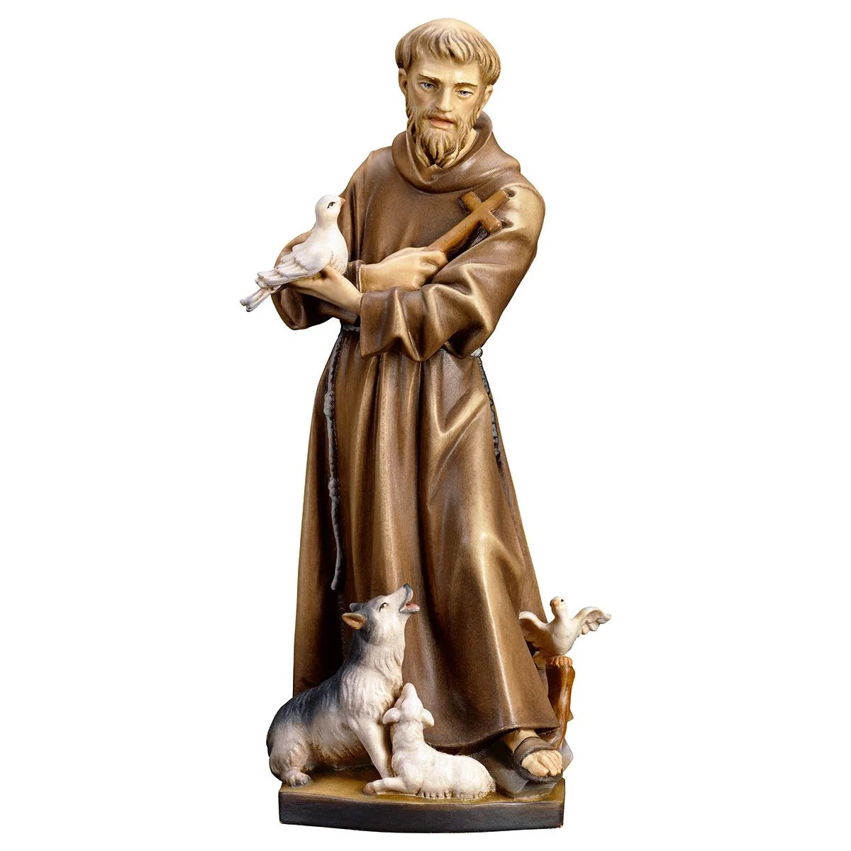 Saint Francis of Assisi with Animals Statue | Hand Carved Gifts | Multiple Sizes & Finishes
