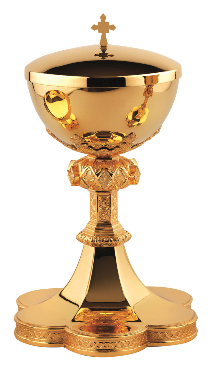 #2791 Clean Gothic Traditional Ciborium | 24K Gold Plated