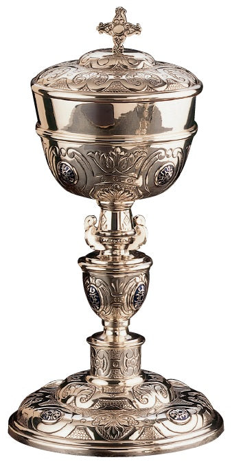 #2921 Covered Ciborium | 10 1/8", 150 Hosts | Sterling Silver | 24K Gold Lined
