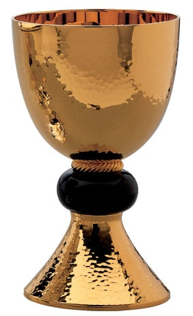 #2925 Hammered Chalice & Bowl Paten | 7 1/2", 22oz. | Sterling Silver | 24K Gold Lined