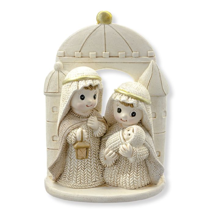 Resin Yarn Holy Family Statuette