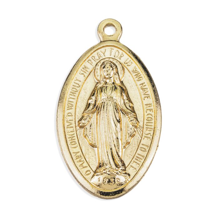 Miraculous Medal in Antiqued Silver Finish