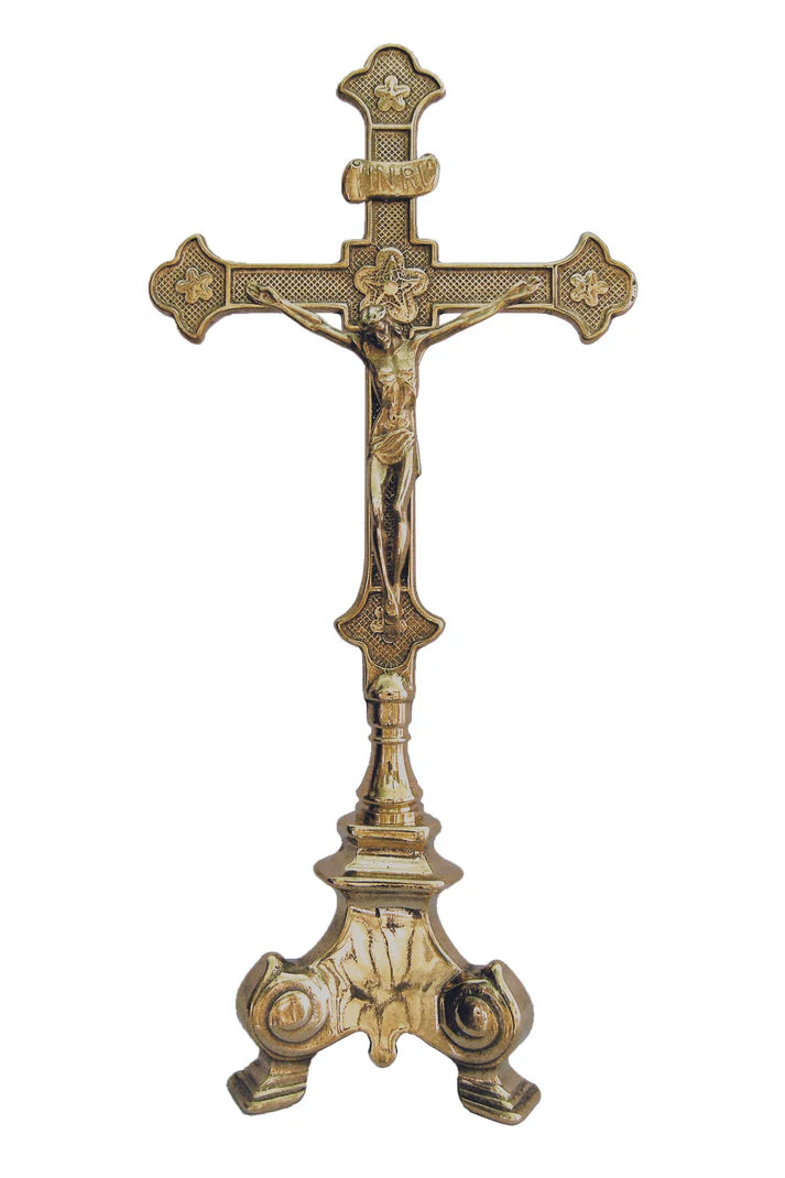 Standing Brass Crucifix