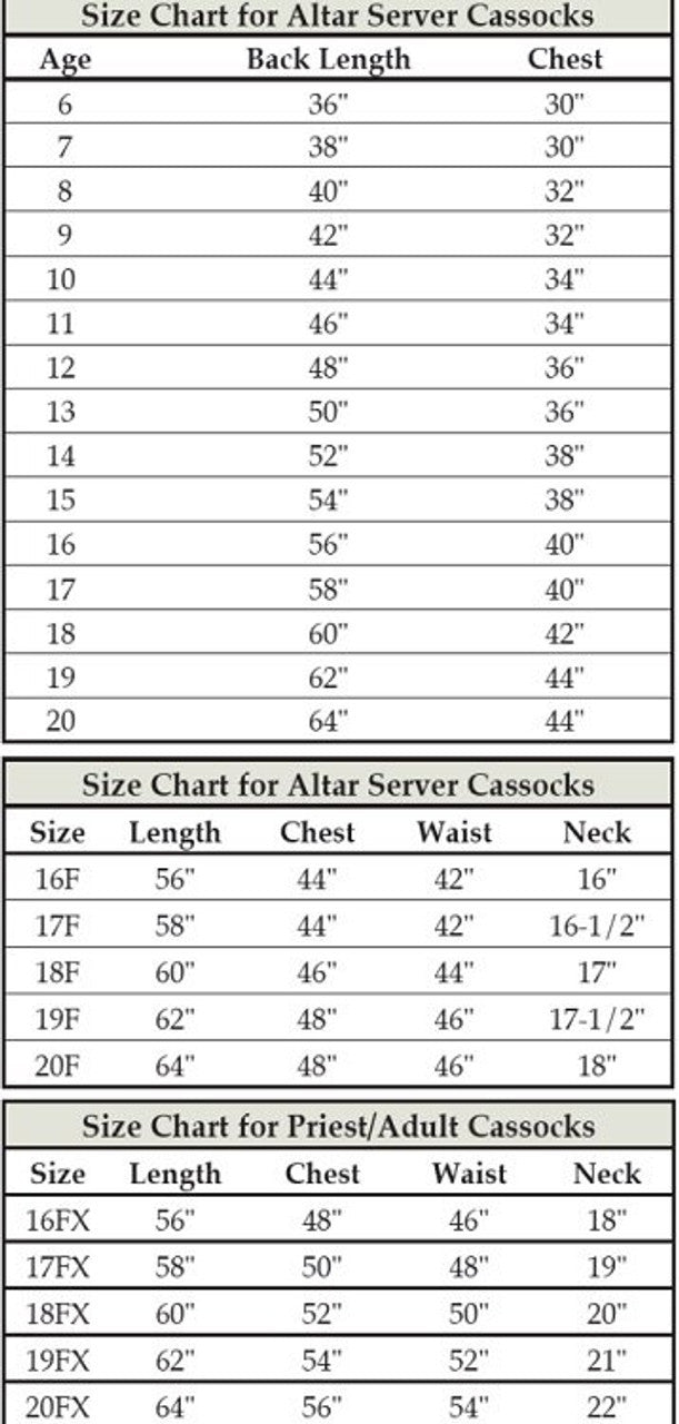 #600 Altar Server Cassock