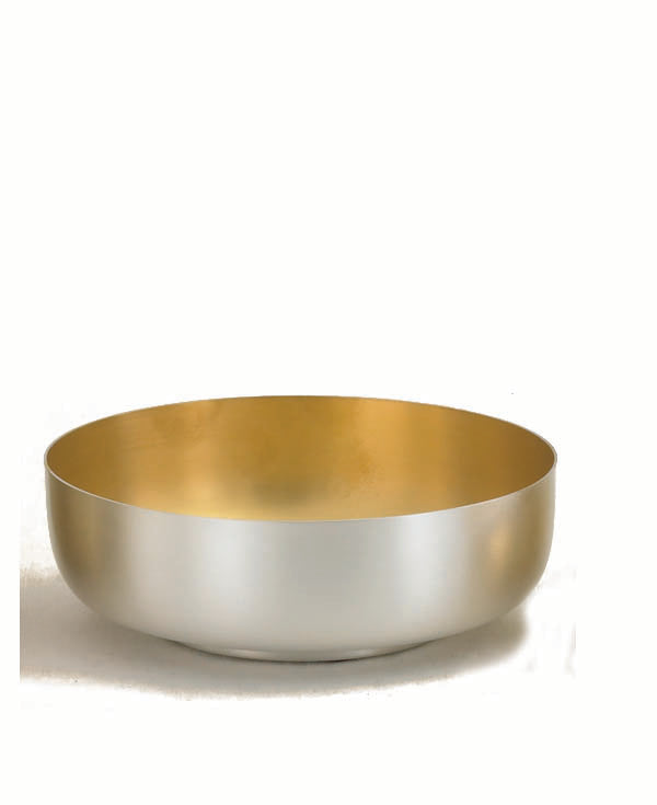 6 1/8" Open Ciborium | Silver Plated | 24K Gold Lined | Smooth Satin Finish