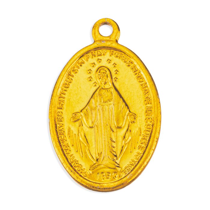 Gold Tone Aluminum Miraculous Medal