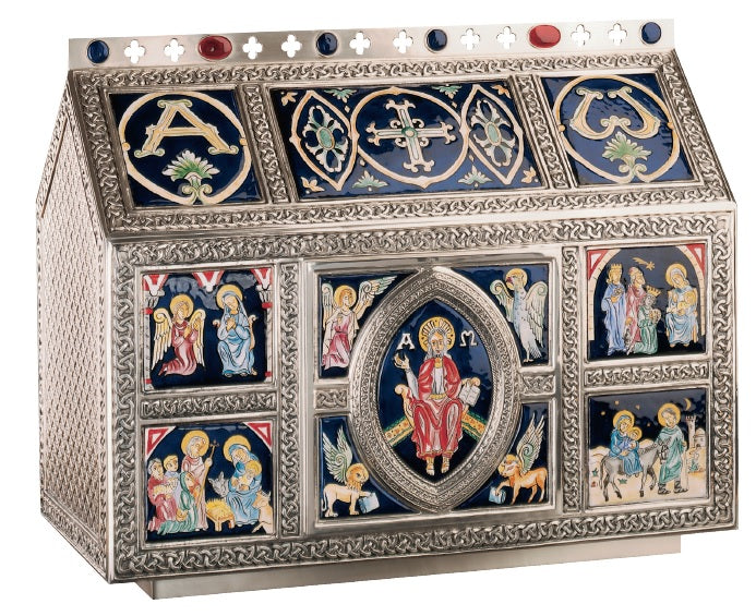 #4104-03E Large Chest Tabernacle with Enamel Panels | Multiple Finishes Available