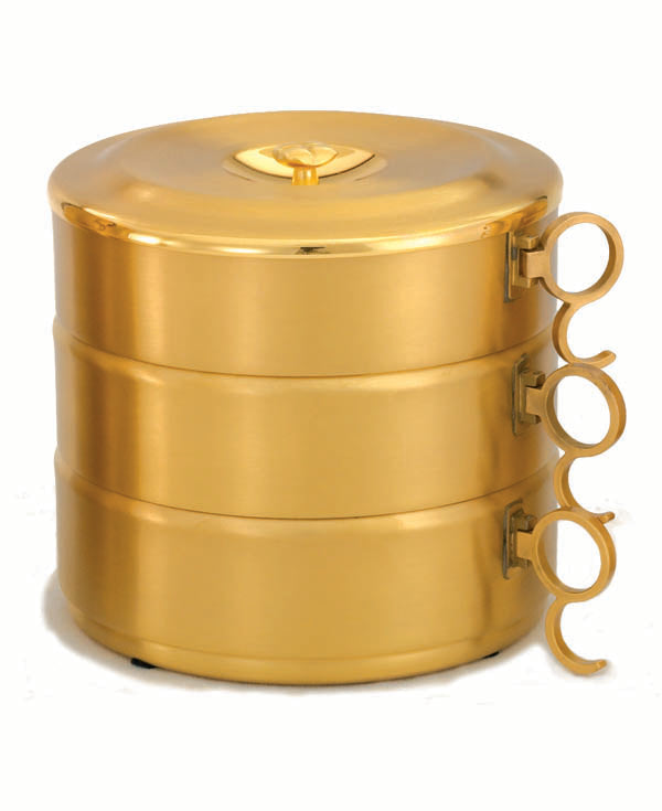 7" Stacking Ciboria Set | 24K Gold Plated | Satin Finish