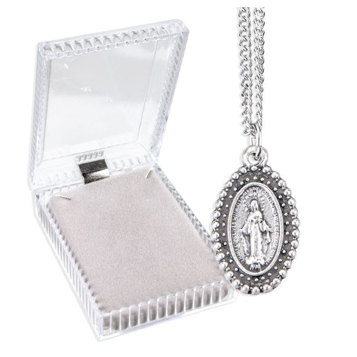 Beaded Miraculous Medal on Chain