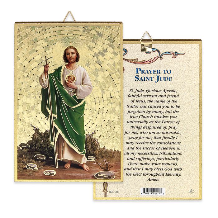 Gold Foil Saint Jude Mosaic Plaque