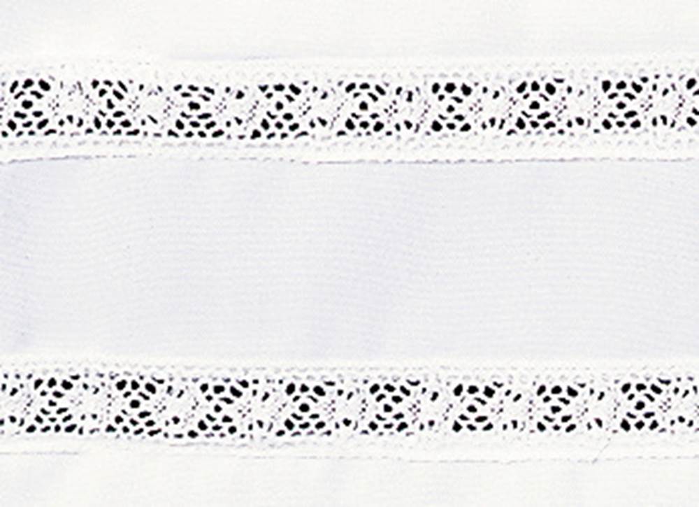 #4772 Lace Band Front Wrap Alb | Smooth Poplin Polyester