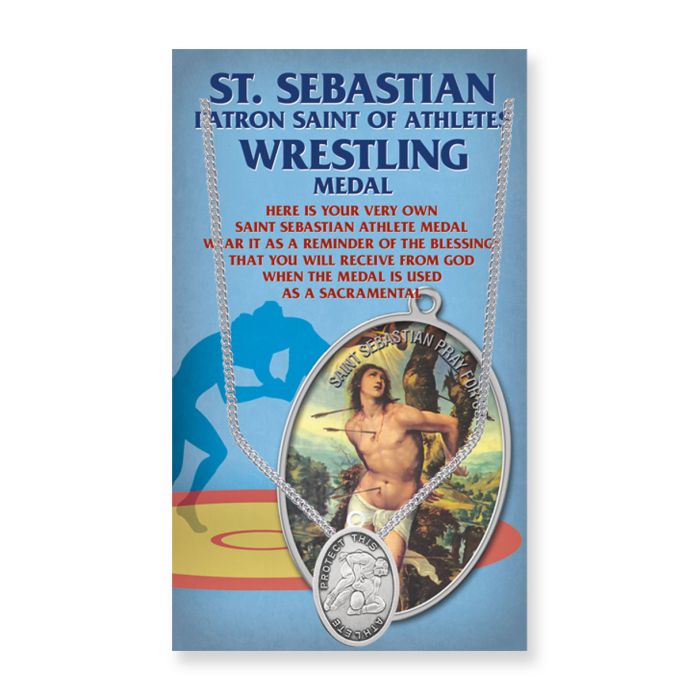 Oval Saint Sebastian Men's Wrestling Medal