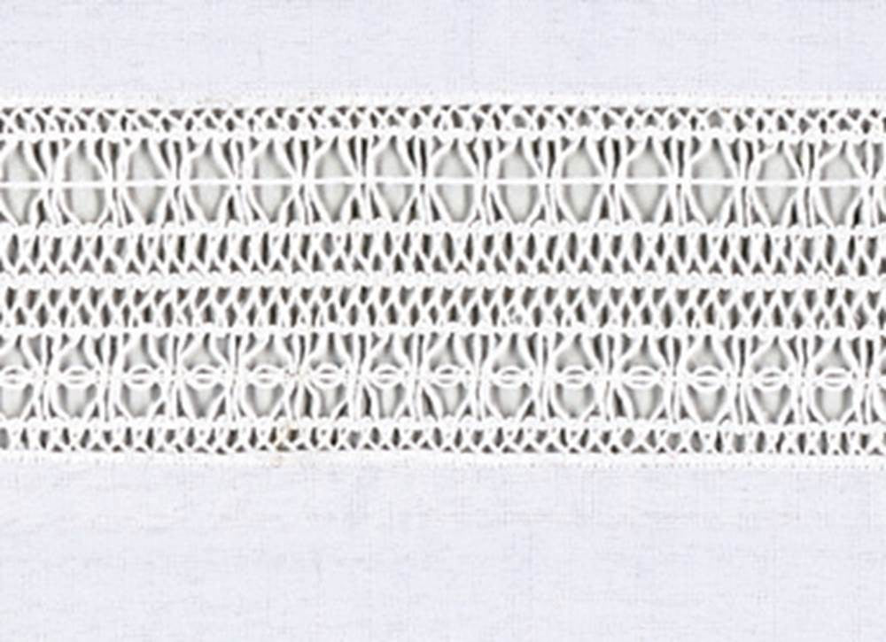 Lace Band Cassock Alb | White Linen Weave Polyester