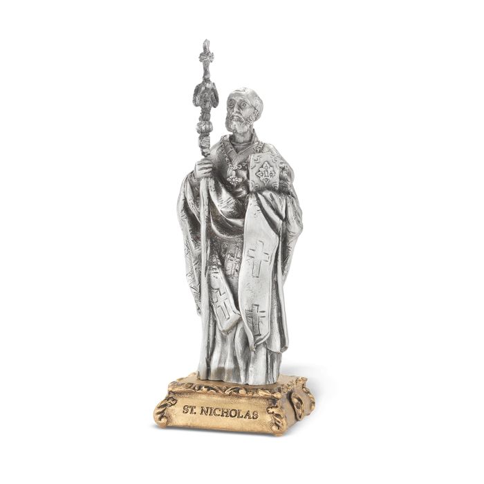 4 1/2" Pewter Saint Nicholas Statue
