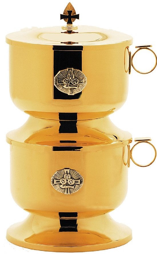 #5250 Fish & Loaves Large Stacking Ciborium | 24K Gold-Plated
