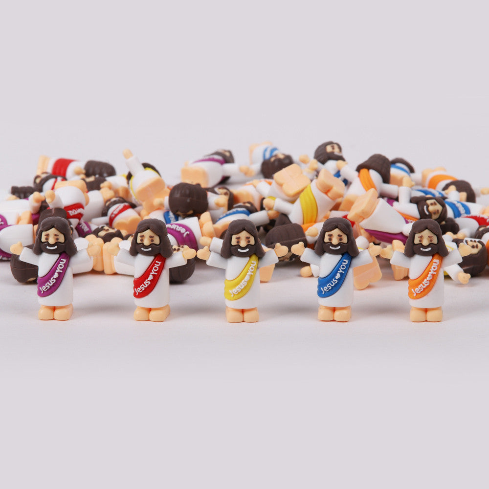 Little Jesus Pocket Figurine | "Jesus Loves You" | Assorted Colors | Bulk Discounts
