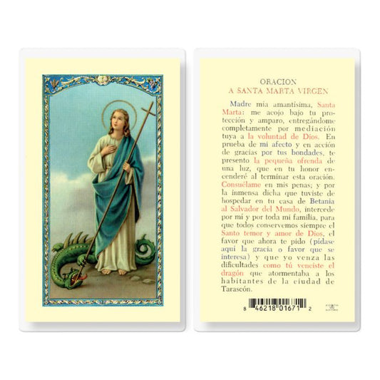 Saint Martha Novena Prayer Holy Card
